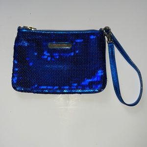 Michael Kors Blue Sequin & Metallic Wristlet
